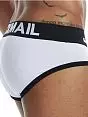 Стильные брифы на контрастной резинке белого цвета JOCKMAIL RTJM2032-1